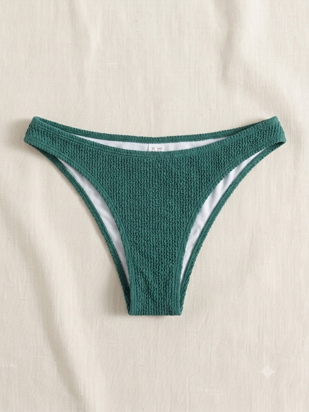 Women's Textured Bikini Bottom - Forest Green